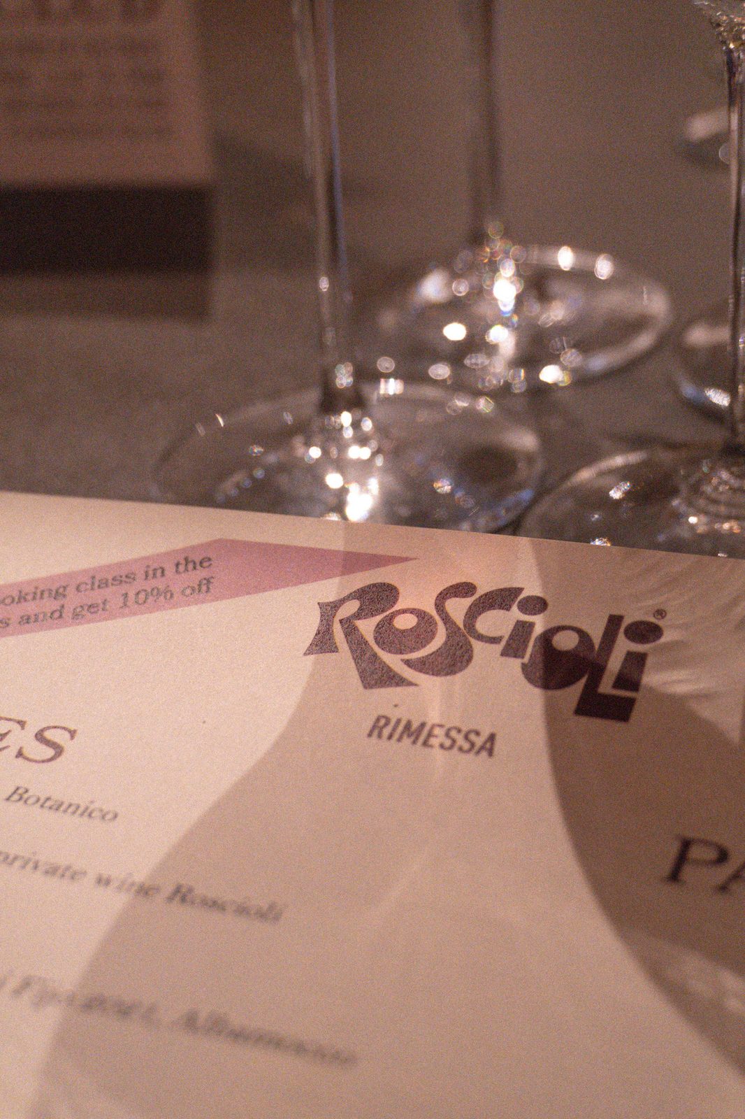 Roscioli, Rome — handwritten menu and wine list