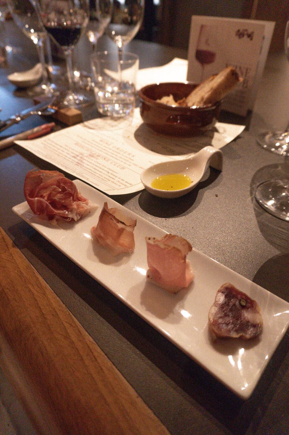 Cured meats tasting flight