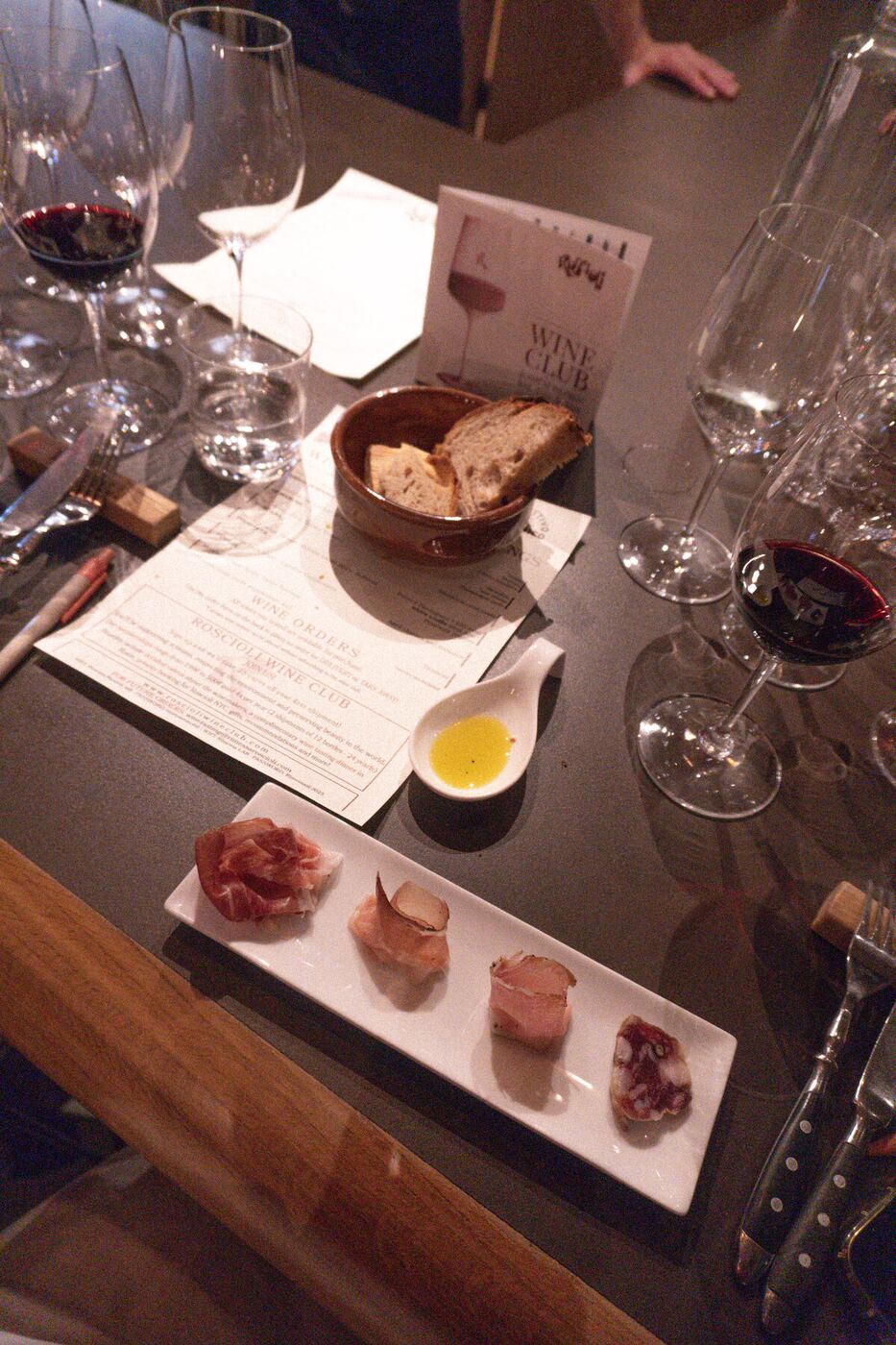 Charcuterie tasting table setup